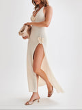Amozae-nye outfits back to school dress  Cherie Halter Maxi Dress