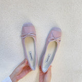 Amozae-back to school outfits Ballet Core Bow Flats