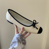 Amozae-back to school outfits Ballet Core Bow Flats