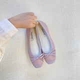 Amozae-back to school outfits Ballet Core Bow Flats