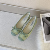 Amozae-back to school outfits Ballet Core Bow Flats