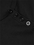 Amozae-Short Sleeve Button Up Ribbed Top with short sleeves and buttons- Streetwear y2k outfits Fall Outfits Christmas Thanksgiving Gift New Year's Eve