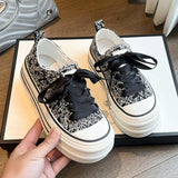 Amozae-Casual Woman Shoe Espadrilles Platform Tennis Female All-Match Creepers Flats Breathable Clogs Summer New Dress Fabric Floral Sp
