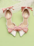 Amozae-kawaii shoes stilettos for women bridal wedding shoes pink lolita heels shoes with heels large size women's shoes trend 2025 party y2k shoes prom shoes