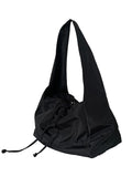 Amozae-Large Nylon Drawstring Shoulder Bag Black- Streetwear y2k outfits Fall Outfits Christmas Thanksgiving Gift New Year's Eve