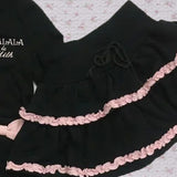 Amozae-Pink Kawaii Y2K Short Skirts Aesthetics Lace Women Clothes Harajuku Sexy Graphic Femme Suit Cute Sweet Girl Kpop Emo Mini Skirt