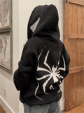 Amozae-Punk Zip-Up Hoodie mit Spinnenmuster- Streetwear y2k outfits Fall Outfits Christmas Thanksgiving Gift New Year's Eve