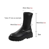 Amozae-Stretch Modern Women Over the Knee High Boots Fashion Round Toe Shoes Autumn Winter Thick Heel Ladies Long Booties-Platform boots