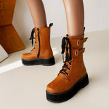 Amozae-Back To School Gifts Double Row Metal Belt Martin Boots