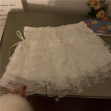 Amozae-Lace Sexy Sweet Summer Skirt Women Clothes High Waist Harajuku White 2000s Kawaii Korea Bow Mini Skirts Y2k Femme Short Skirts