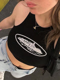 Amozae-Fall Outfits -Crop tank top with Landmark logo in white or black- Streetwear y2k outfits Fall Outfits Christmas Thanksgiving Gift New Year's Eve