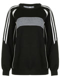 Amozae-Retro Sport Kontrastfarben Splice Sweatshirt- Streetwear y2k outfits Fall Outfits Christmas Thanksgiving Gift New Year's Eve
