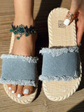 Amozae-Denim Strap Beach Sandals