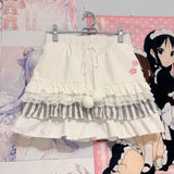Amozae-Kawaii MIni Skirt Summer Cute Y2K Women Clothes Grunge Korea White Short Skirts Sexy Streetwear Casual 2000s E Girl Lace Skirts
