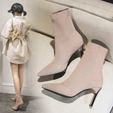 Amozae-Back To School Gifts Knitted thick-heeled high-heeled socks