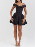 Amozae-nye outfits back to school dress  Elida Off Shoulder Mini Dress