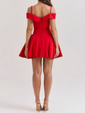 Amozae-nye outfits back to school dress  Elida Off Shoulder Mini Dress