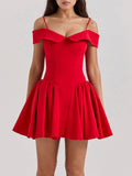 Amozae-nye outfits back to school dress  Elida Off Shoulder Mini Dress