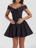 Amozae-nye outfits back to school dress  Elida Off Shoulder Mini Dress
