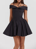 Amozae-nye outfits back to school dress  Elida Off Shoulder Mini Dress