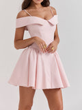 Amozae-nye outfits back to school dress  Elida Off Shoulder Mini Dress