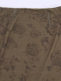 Amozae-Brown vintage floral mesh maxi skirt- Streetwear y2k outfits Fall Outfits Christmas Thanksgiving Gift New Year's Eve