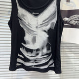 Amozae-Gothic Tank Top Y2k Summer Punk Camis Women Clothes Vintage 2000s Sexy Drak Slim Hot Girl Streetwear Crops Tops Aesthetic Tees