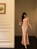 Amozae-dress to impress party dress nye outfits Classy Pink Satin Prom Dress Birthday Outfits Evening Gown YM1619