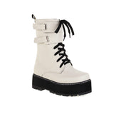 Amozae-Back To School Gifts Double Row Metal Belt Martin Boots