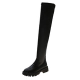 Amozae-Back To School Gifts Square Heel Over The Knee Long Boots