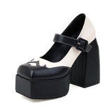 Amozae-back to school outfits Flame Heart Platform Shoes