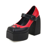 Amozae-back to school outfits Flame Heart Platform Shoes