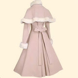 Amozae-nye outfits back to school dress  Fur Double-Breasted Bow Coat Dress