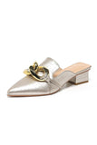 Amozae-Pointed Toe Chain Loafer Slides