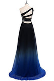 Amozae-nye outfits back to school dress  Gradient Embellished One-Shoulder Maxi Dress