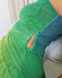 Amozae-nye outfits back to school dress  Gradient One-Shoulder Mesh Maxi Dress