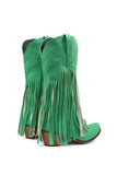 Amozae-Fringe Pointed Toe Knee High Boots