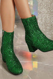 Amozae-Sequined Block Heels Ankle Heels