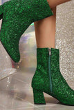 Amozae-Sequined Block Heels Ankle Heels