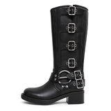 Amozae-back to school outfits Grunge Sleaze Buckle Boots