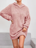 Amozae-nye outfits back to school dress  Hooded Teddy Long Sleeve Robe Dress