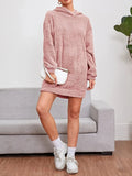 Amozae-nye outfits back to school dress  Hooded Teddy Long Sleeve Robe Dress