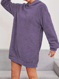Amozae-nye outfits back to school dress  Hooded Teddy Long Sleeve Robe Dress