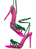 Amozae-Bowknots Color Block Stiletto Heel