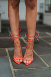 Amozae--Laurent Wrap Up Heels- Orange