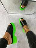 Amozae-Color Block Chunky Heel Sandals
