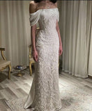 Amozae-nye outfits back to school dress  Ivory Off-Shoulder Corset Embroidered Maxi Dress