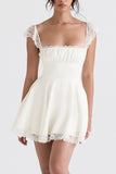 Amozae-nye outfits back to school dress  Kaia Ivory A-Line Mini Dress