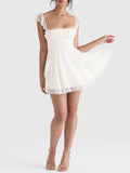 Amozae-nye outfits back to school dress  Kaia Ivory A-Line Mini Dress