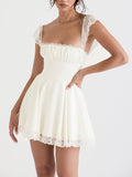 Amozae-nye outfits back to school dress  Kaia Ivory A-Line Mini Dress